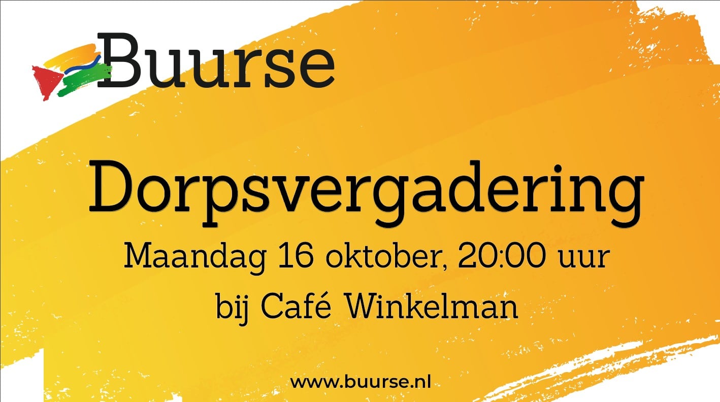 Dorpsvergadering 16 oktober Buurse